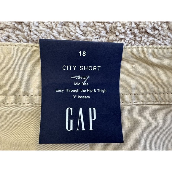 Gap City Short Womens 18 Khaki Tan Mid Rise Chino Shorts NWT 3 Inch Inseam - Picture 10 of 13